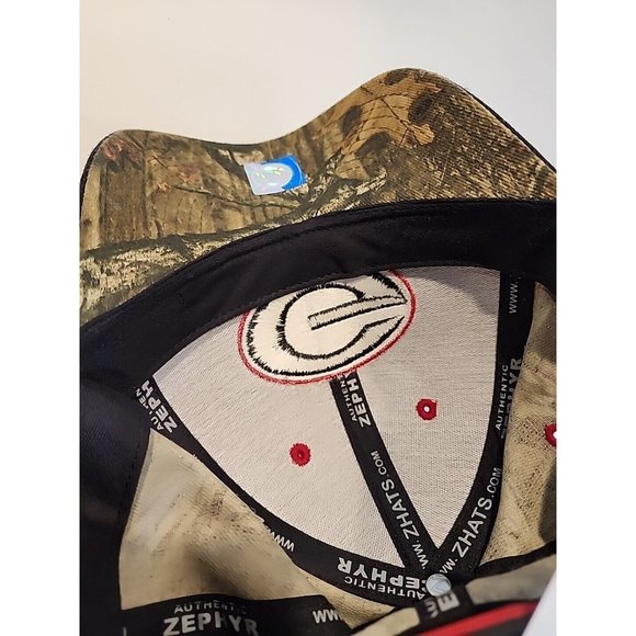 NCAA Authentic Zephyr Georgia Bulldogs Camo Snap Back Mossy Oak Hat UGA Dogs - Picture 8 of 8